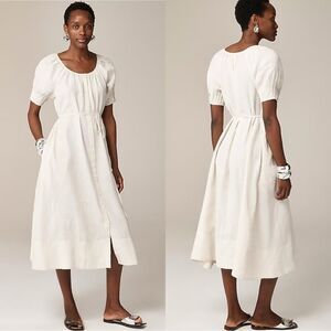 NWT J CREW Button-up midi dress in linen